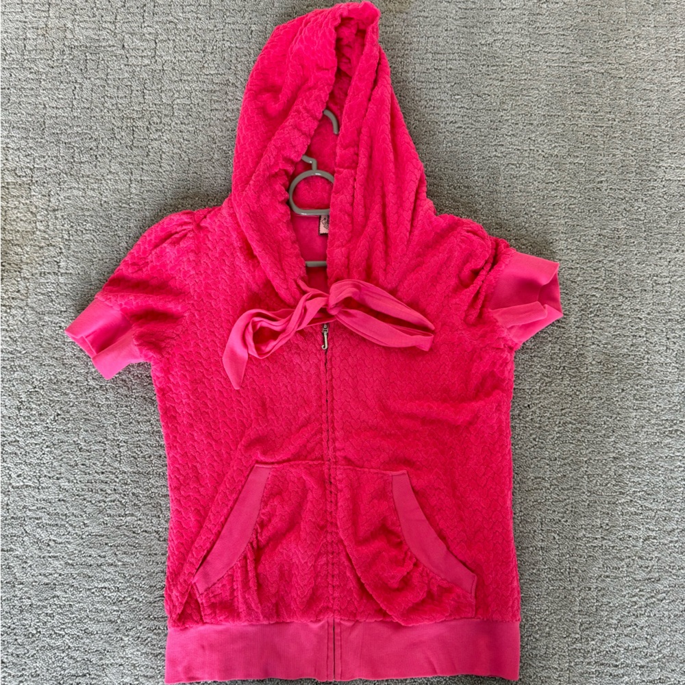 Juicy Couture Pink Short-Sleeve Hoodie Jacket